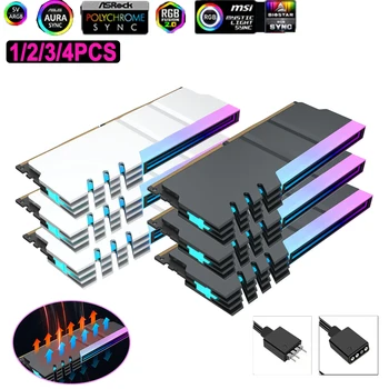 1-4 Шт. Радиатор Радиатора Оперативной Памяти 5 В 3PIN ARGB Адресуемый Охлаждающий Жилет Радиатор Охладитель для DDR2 DDR3 DDR4 DDR5 Настольный ПК Оперативная Память