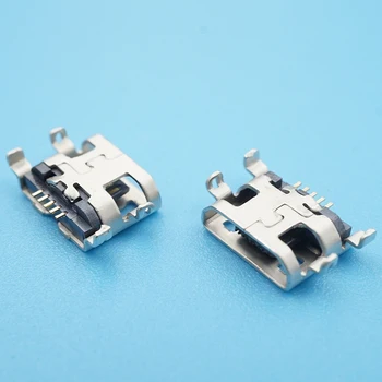 50 шт./лот Micro USB 5-контактная тяжелая пластина Без загибающейся боковой розетки Разъем для зарядки Разъем для Huawei Samsung и т.д.