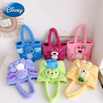 Disney 2023 Новый мультяшный Стич Большой емкости, милый Винни-Пух, милая сумка для девочки, уличная универсальная плюшевая женская сумка