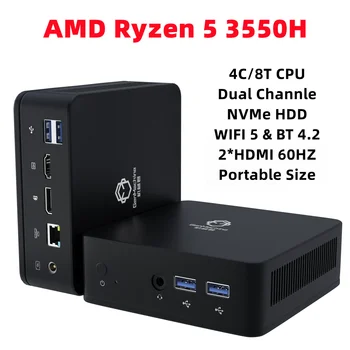 SZBOX МИНИ-ПК AMD Ryzen 5 3550H Мини-ПК DD4*2 3200 МГЦ NVME Window 11 МИНИ-ПК Wifi5 BT 4.2 4K HD Настольный Геймерский компьютер