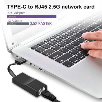USB3.0/Type-C К RJ45 Гигабитная карта Ethernet 2,5 G 2500 Мбит/с Высокоскоростной адаптер USB-Ethernet Бесплатно для MacBook Pro2016/2017