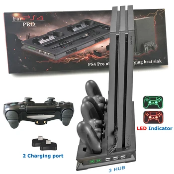 Вертикальное Зарядное Устройство PS4 PRO Док-станция Кулер Для PS 4 Play Station Охлаждение Джойстика 4 Подставка Для Зарядки Игр Playstation 4 Pro