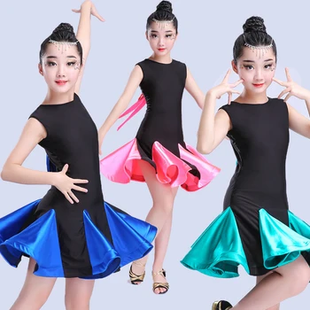 Детская юбка для латиноамериканских танцев, детское танцевальное платье для танцев, одежда для конкурса оценок для девочек, одежда для тестирования творчества для девочек