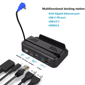 Док-станция Steam Deck с портом HDMI 2.0 4k @ 60Hz Gigabit Ethernet, 3 портами USB 3.0 и USB-C PD для аксессуаров Steam Deck для Valve Stream Deck