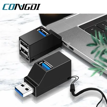 Концентратор USB 3.0, 3 порта, Портативная быстрая передача данных, USB-разветвитель для компьютера, док-станция для ноутбука, адаптер-концентратор 2.0, аксессуары для ПК