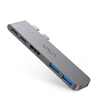 Концентратор USB C 5 в 2, многопортовый адаптер HDMI для передачи данных USB C и 2 порта USB A для MacBook Air MacBook Pro