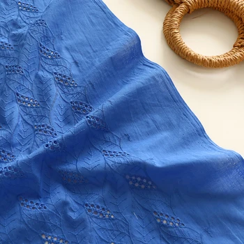 Красивая детская одежда с синей вышивкой из Хлопчатобумажных листьев, Нежное Вечернее платье, ткань-сумка, материал для украшения, вышивка Синей тканью