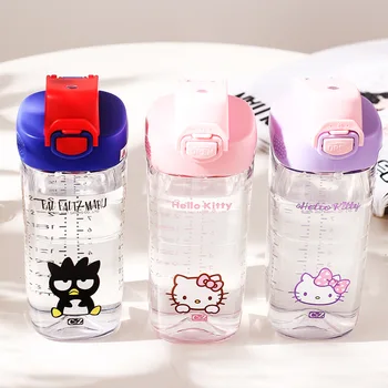 Летняя детская чашка для питья Hello Kitty из пластика, не содержащего бисфенола А, Симпатичная квадратная переносная чашка для воды Sanrio Kawaii Tritan, устойчивая к падениям