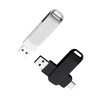 Металлический OTG Usbфлэш-накопитель 128 ГБ 64 ГБ 32 ГБ 2 в 1 HD USB Flash 2.0 Pendrive Cle Диск памяти на ключе