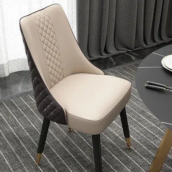 Модные Современные обеденные стулья из европейской искусственной кожи, эргономичный скандинавский стул, кухонная Белая мебель для дома Sillas Para Sala De Estar