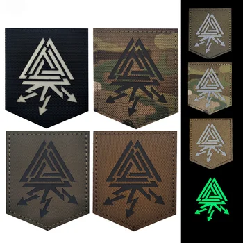 Наклейка с логотипом Viking Arrow, вышитая из ткани, нашивка на одежду, Светоотражающая наклейка, нашивка с крючком и петлей, значок тактического боевого духа.