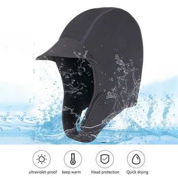 Неопреновая шапочка для подводного плавания, Износостойкие быстросохнущие шапочки для бассейна, Защита от солнца, Защита ушей, Снаряжение для подводного плавания для водной аэробики