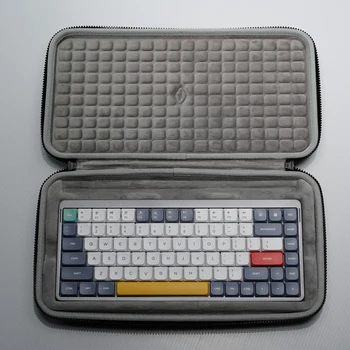Портативный чехол для механической клавиатуры Nufy Air75 Air60 Черный жесткий корпус, ударопрочная эластичная губчатая сумка на молнии