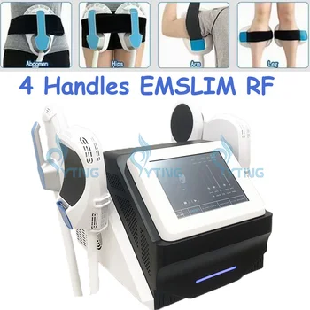 Радиочастотный аппарат Emslim с 4 ручками для лепки тела, EMS-стимуляции мышц, Косметологическое оборудование