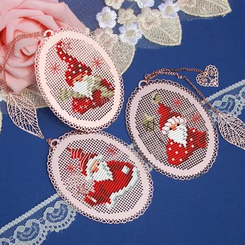 Свадьба Санта-Клауса, друзья-кролики, закладка для вышивки крестом, рукоделие, набор для вышивания крестиком