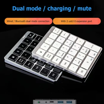 Цифровая клавиатура Numpad, совместимые с Bluetooth цифровые панели для настольных компьютеров, цифровая клавиатура, беспроводная цифровая клавиатура