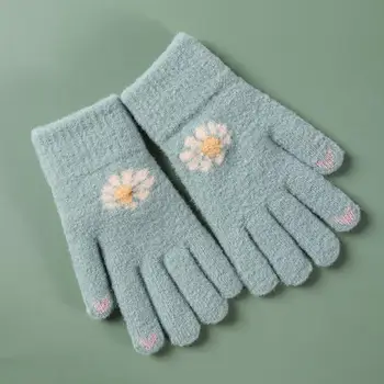 1 пара красивых женских перчаток с сенсорным экраном, удобные женские перчатки, зимние теплые велосипедные перчатки для девочек