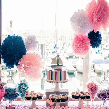 1шт Розовые бумажные шарики для цветов Помпоны из папиросной бумаги для свадебной вечеринки, декорации для свадебной вечеринки, домашний декор, ткань на День рождения, сделай сам