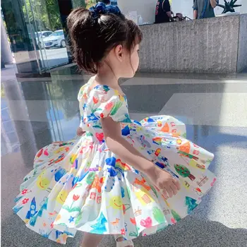2023 Летняя Новая Модная Корейская версия для девочек Удобная Повседневная юбка Платье Детская юбка Принцессы Бутик Одежды Простой стиль