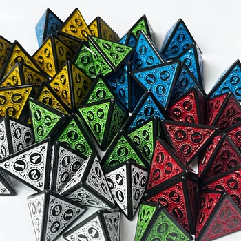 5 шт./компл. D4 Многогранный Набор кубиков с резным рисунком треугольник треугольная пирамида 4 Стороны D4 Кубики для настольной игры Аксессуары для игр