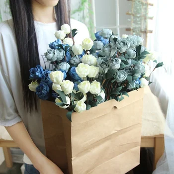 6ШТ Букет роз свадебные аксессуары оформление вазы для дома декоративные цветы альбом для вырезок искусственные растения горячие