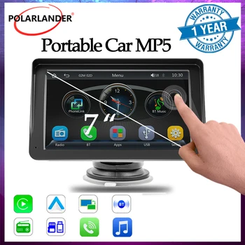 7-Дюймовая автомобильная стереосистема с сенсорным IPS экраном Mirror Link Bluetooth 5.0 Беспроводной Автомобильный мультимедийный плеер Android Auto/Carplay FM/USB IOS Carplay