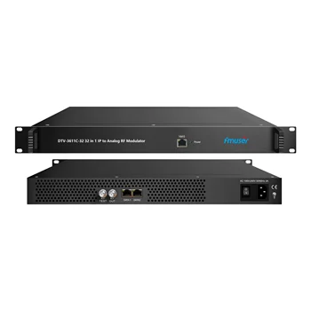 FMUSER DTV-3611C-32/64 32/64 IP (MPTS/SPTS) через 2/4 порта GE (MPTS/SPTS) в радиочастотном модуляторе 32/64 PAL/NTSC/SECAM