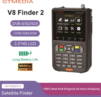 GTMEDIA V8 FINDER 2 Цифровой Спутниковый Искатель С Длительным сроком службы Батареи, DVB-S/S2/S2X 3,5-дюймовый ЖК-дисплей 1080P HD Satfinder