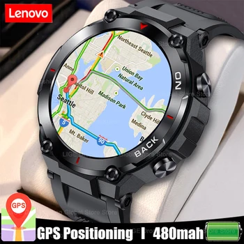 Lenovo GPS Новые смарт-часы для занятий спортом на открытом воздухе, фитнес-браслет IP68, водонепроницаемые смарт-часы для измерения сердечного ритма и артериального давления, мужские Android IOS