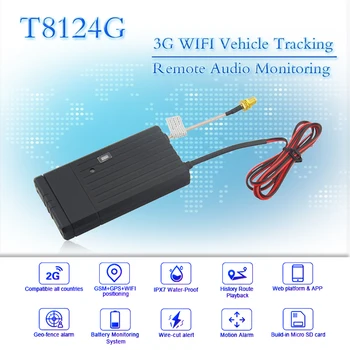 T8124G 3G WCDMA GPS Трекер Автомобильный Отслеживающий Локатор С Функцией GPS + GSM + WIFI Позиционирования Автономный Регистратор Встроенный Датчик вибрации