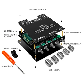 ZK-TB21 2.1-канальный Мини-CS8673E/TPA3116D2 Чип HIFI Аудио Плата Усилителя Мощности С Фильтром Bluetooth-совместимый 5.0 2x50 Вт + 100 Вт