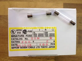 [ZOB] Импортный японский предохранитель JET GBM 6X30 6A 250V, оригинальное микростекло - 200 шт. /лот