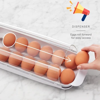 Автоматический держатель для яиц, ящик для хранения яиц, контейнер для яиц, Органайзер, холодильник с откидной крышкой, дозатор яиц для кухни