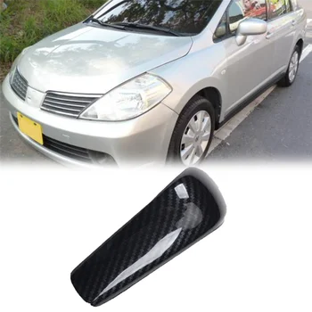 Автомобильная ручка головки коробки передач из углеродного волокна, накладка крышки переключения передач, ручка переключения передач, крышка рычага переключения передач для Nissan Tiida RHD 2005-2010