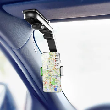 Автомобильный Держатель для Телефона Автомобильный Зажим для Солнцезащитного Козырька 1080 Поворотный Сотовый Универсальное Крепление для Телефона iPhone 13 GPS Подставка Для Зеркала Заднего Вида