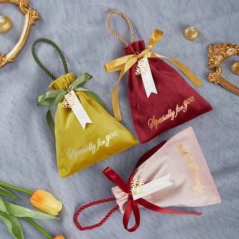 Бархатный мешочек с завязками, креативная сумка для хранения конфет в китайском стиле, Многофункциональная милая портативная мини-сумочка для свадьбы