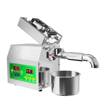 Бытовая Кухонная Электрическая машина для холодного отжима масла, Экстрактор масла для семян из нержавеющей стали, контроль температуры 40-240 ℃