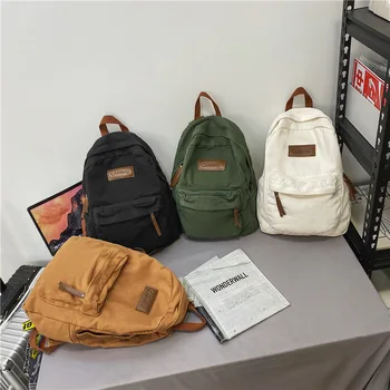Винтажная холщовая школьная сумка, студенты колледжа, старшеклассники, простой прочный рюкзак, рюкзак для путешествий