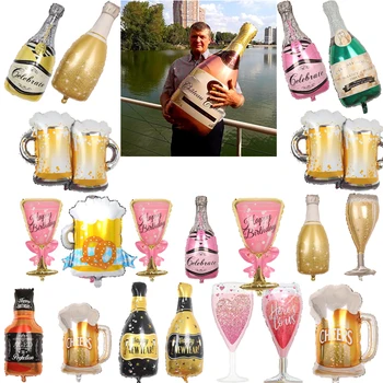 Воздушные шары с виски, шампанским, вином, майларовыми шариками, гелиевой фольгой, воздушными шарами для украшения свадьбы, дня рождения, летнего фестиваля