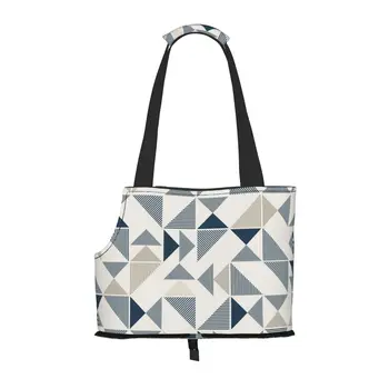 Геометрическая треугольная сумка-переноска для собак с карманом и страховочным тросом, мягкая сумка-переноска для собак для домашних животных, сумка-тоут для покупок на открытом воздухе