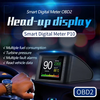 Головной дисплей OBD2, интеллектуальная автомобильная система, Температура воды, Турбо-пресс, Электроприборы для электромобилей, бортовой компьютер для бензинового автомобиля