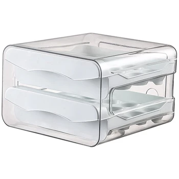 Держатель для яиц с 32 ячейками, бытовой ящик для хранения яиц в холодильнике, Прозрачный двухслойный контейнер для хранения курицы
