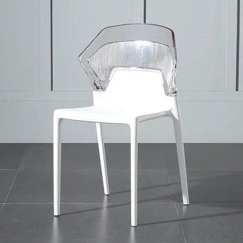 Дизайнерские Удобные Обеденные стулья Современный минималистичный Пластиковый стул для чтения в спальне Эргономичный Офис Cadeiras Мебель для дома
