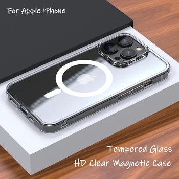Для Magsafe Магнитный Чехол Для iPhone 11 13 12 14 Pro Max Mini XR X 7 8 Plus SE 2020 С Магнитной Беспроводной Зарядкой Чехлы Для телефонов