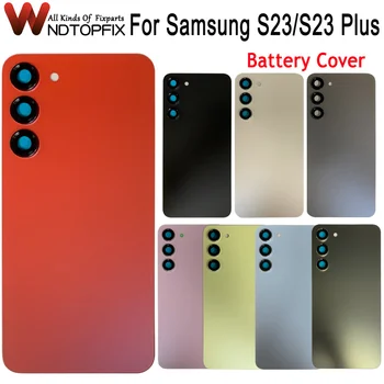 Для Samsung Galaxy S23 S23 Plus Крышка Батарейного Отсека С Объективом Камеры Чехол Для Ремонта Дверцы Корпуса Samsung S23Plus Задняя Крышка + Логотип