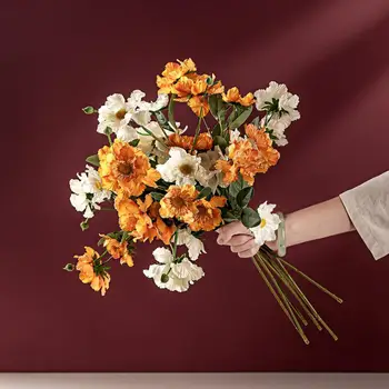 Имитация Цветка 1шт Искусственная хризантема Яркая ткань для украшения дома Сделай сам для свадьбы