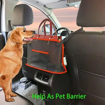 Карман-сетка для автокресла большой емкости, сумочка, держатель кошелька, сумка-органайзер для хранения домашних животных, барьер для собак, сумка между задними сиденьями