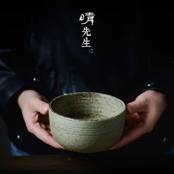 Керамическая миска в японском стиле Цзиндэчжэнь, Миска для лапши ручной работы, Миска из утолщенной глины, Большая Миска для супа, Керамическая посуда для домашнего обихода