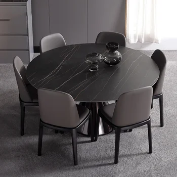 Круглый обеденный стол и стулья в итальянском стиле, роскошное сочетание Простой современной бытовой мебели для спальни GY50CZ