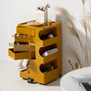 Многослойный дизайнерский вращающийся шкаф премиум-класса с несколькими выдвижными ящиками для закусок, органайзеров для домашней косметики